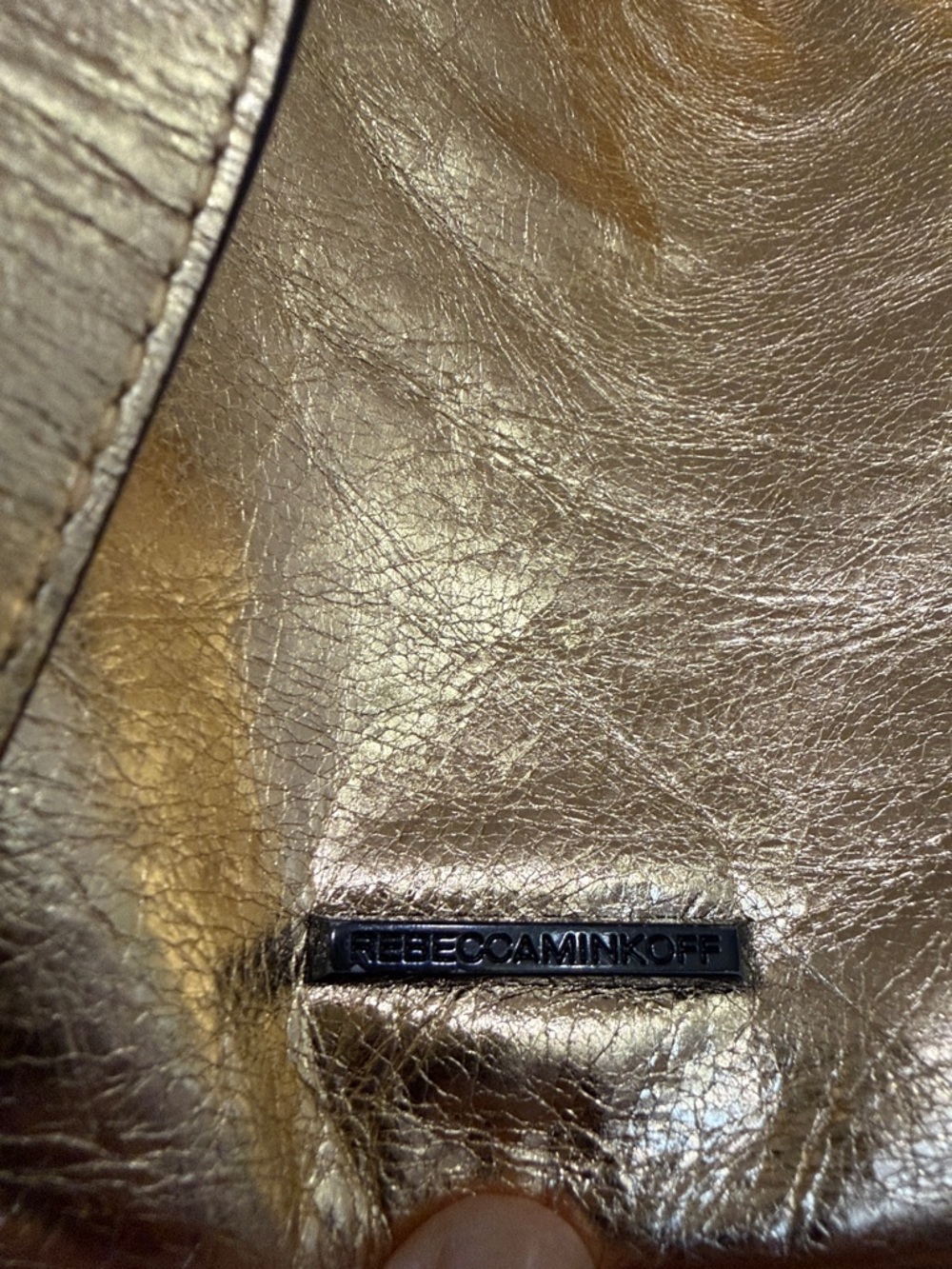 Rebecca Minkoff Metallic Gold Leather Backpack - Picture 5 of 11